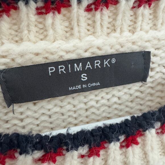 Primark Crewneck Hearts Pullover Long Sleeve Sweater US Women's S - Picture 4 of 8